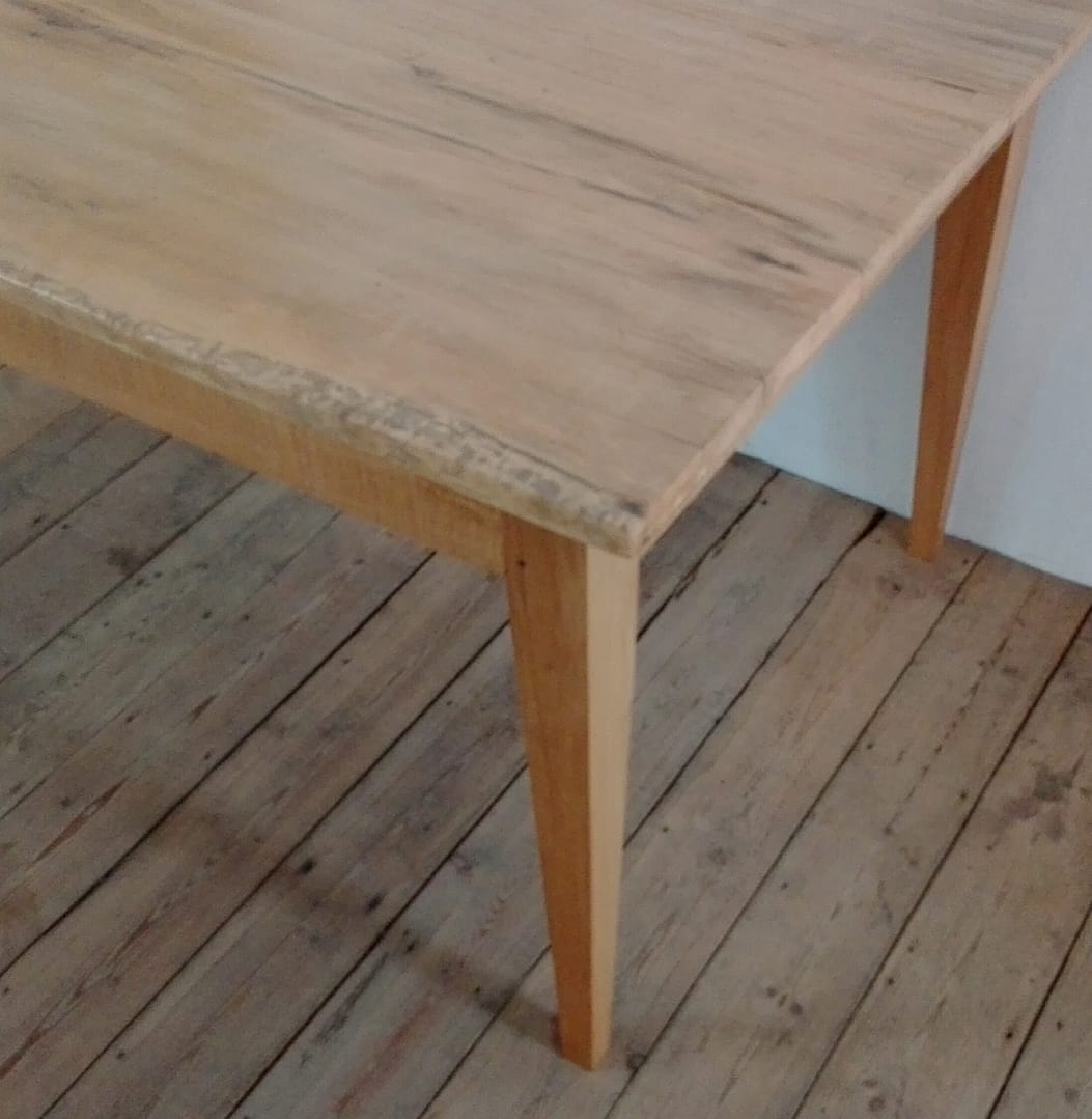 Table made from 19th century reclaimed yellowwood