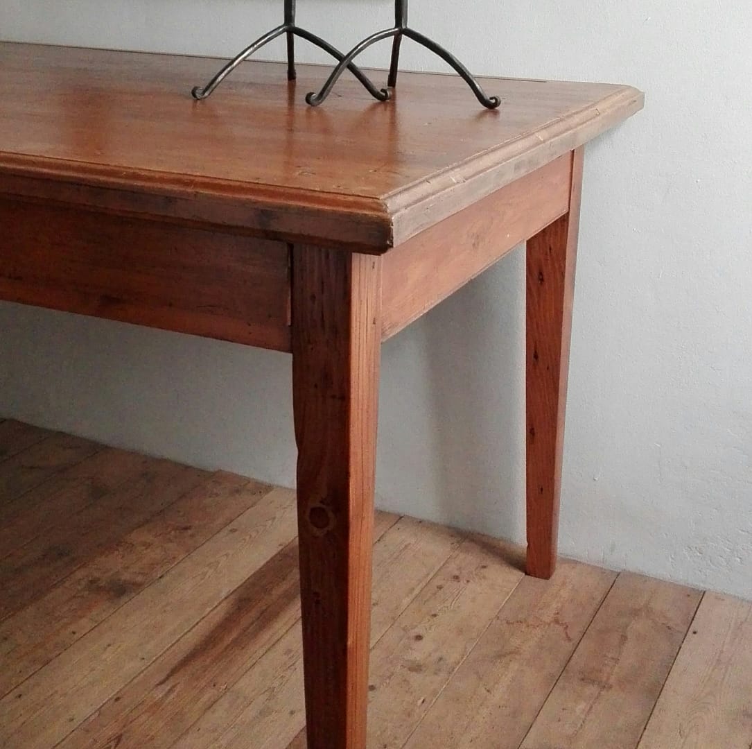 Early 20th century Baltic and Oregon pine desk with brass fittings