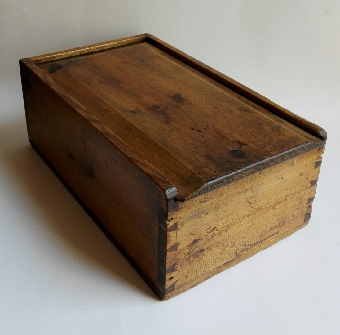 19 th century Oregon pine candle box
