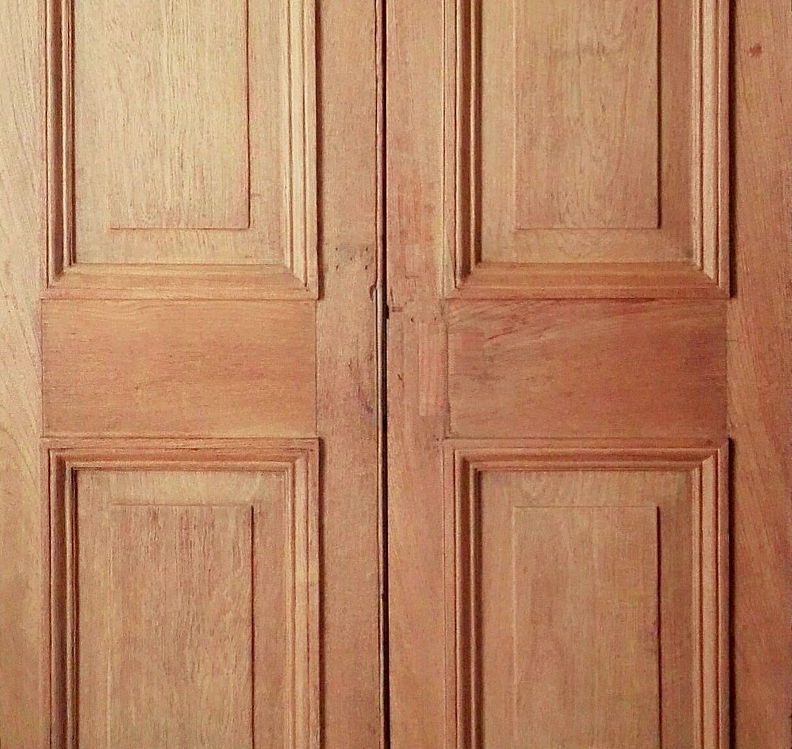 Pair of 19th century teak double doors with fanlight frame