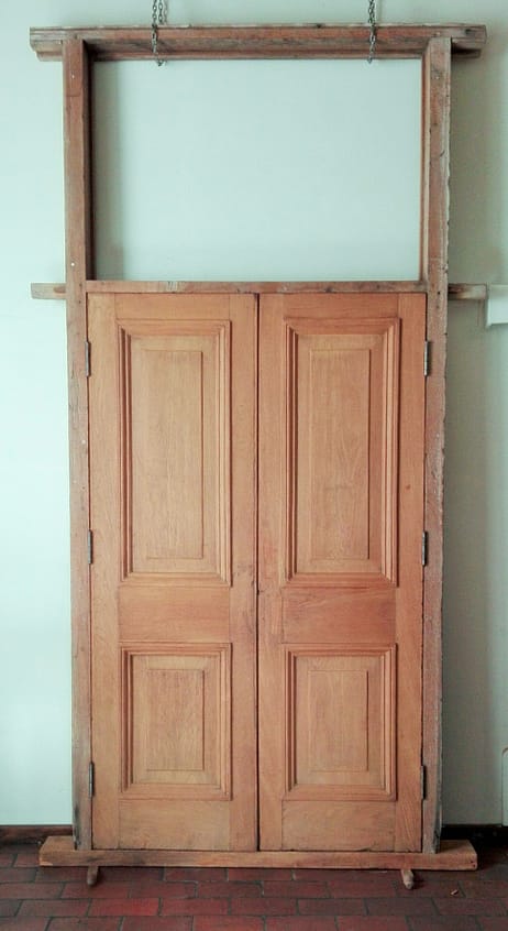 Pair of 19th century teak double doors with fanlight frame