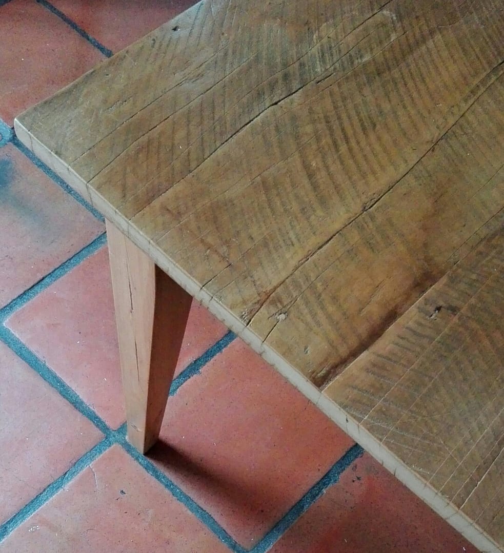 2,5 Table made from reclaimed 19th century yellowwood